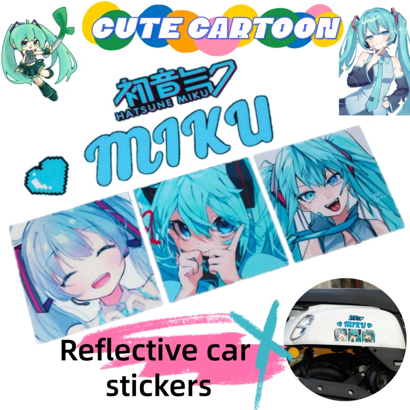 Car Accessories Cute - Novos Adesivos Refletivos Criativos Hatsune Miku