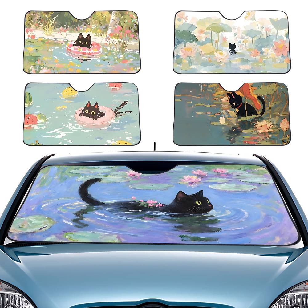 Car Accessories Window - Gato dos desenhos animados em folha