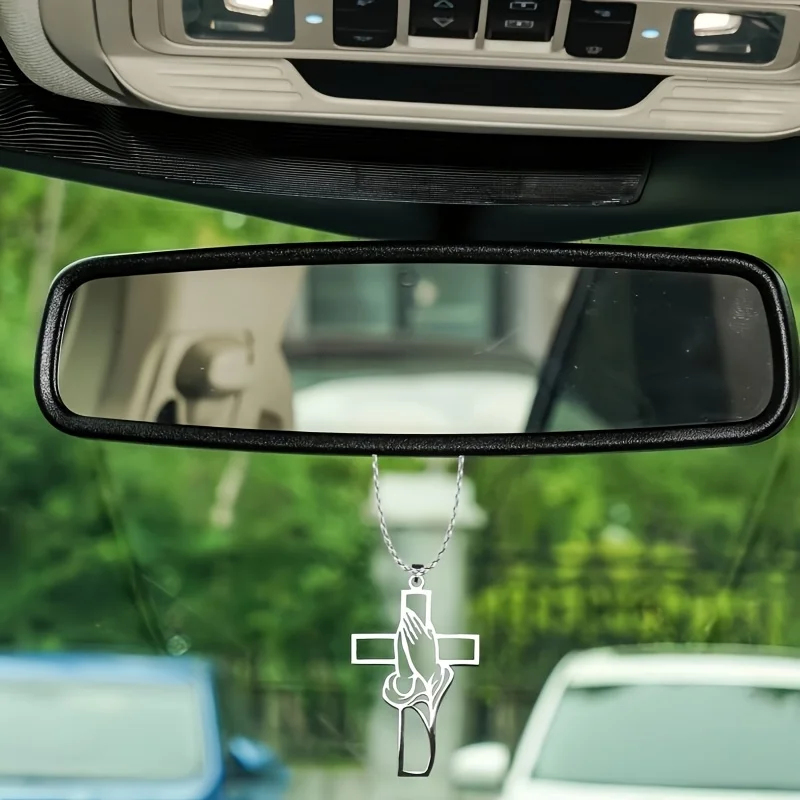 Pingente Cruz com Mãos em Oraç - Car Accessories Mirror Hanging avaliação e preço