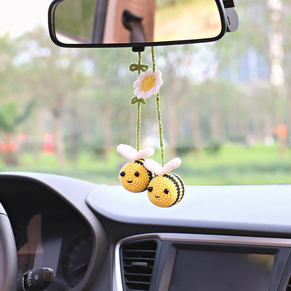 Pingente de abelha de crochê f - Car Accessories Mirror Hanging avaliação e preço